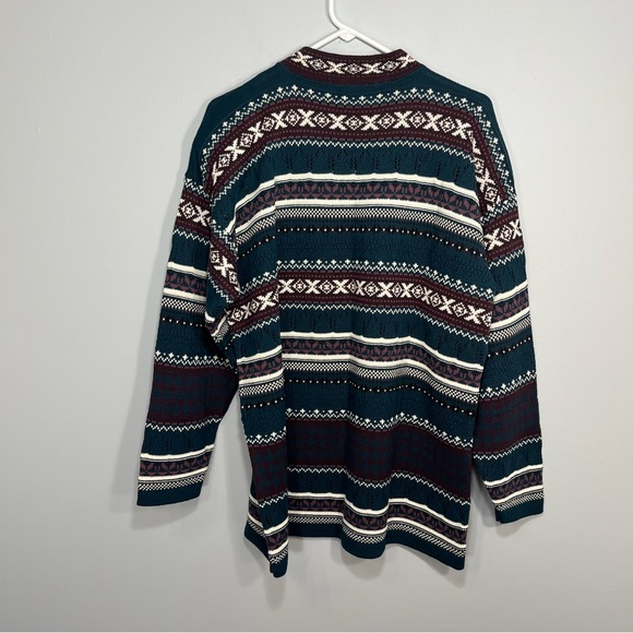 VINTAGE Braunstyle Sweater Womens Large Blue Purple Knit Crew Neck Made in USA - Picture 2 of 11